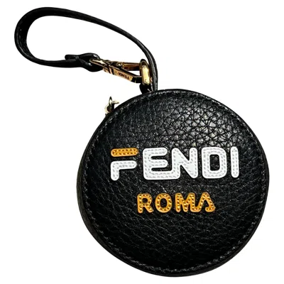 Pre-owned Fendi Vintage  Fila Mania Bag Charm With Ghw In Black