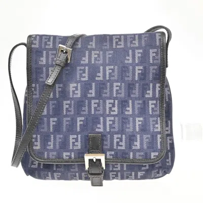 Pre-owned Fendi Vintage Flap Crossbody Bag Zucchino Denim Blue Denim_jeans Shoulder Bag Bag ()