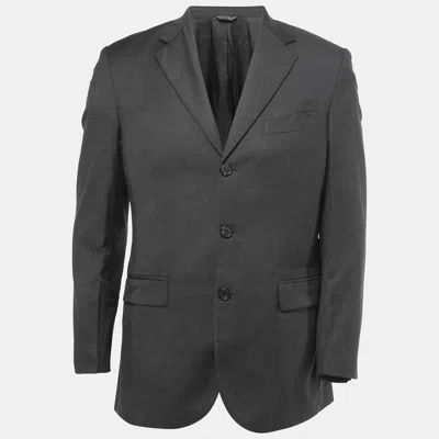 Pre-owned Fendi Vintage Grey Wool Single Breasted Blazer M
