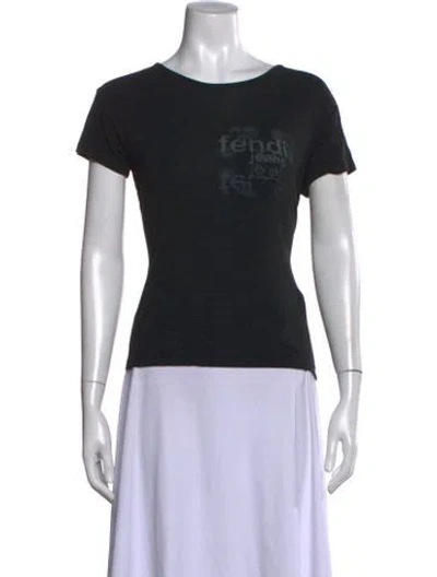 Pre-owned Fendi Vintage Jeans Graphic T-shirt In Gray