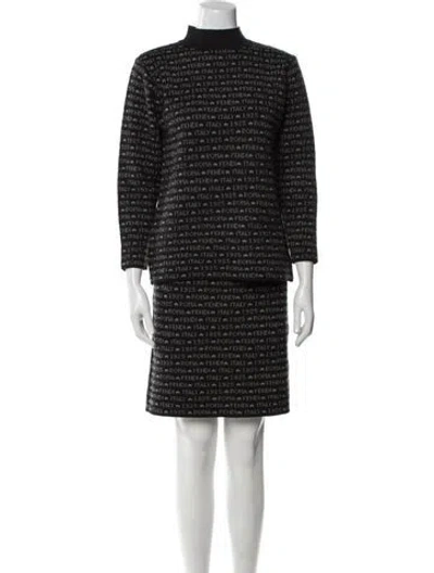 Pre-owned Fendi Vintage Jeans Skirt Set In Black