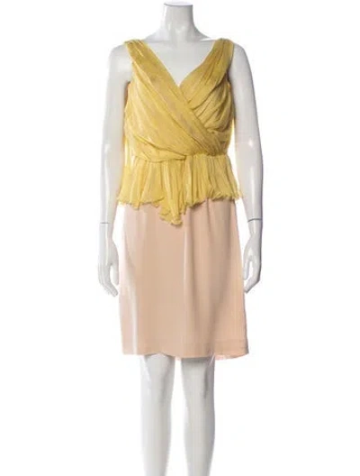 Pre-owned Fendi Vintage Knee-length Dress In Yellow