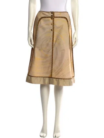 Pre-owned Fendi Vintage Knee-length Skirt In Yellow