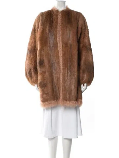 Pre-owned Fendi Vintage Late 1960's - Early 1970's Faux Fur Coat In Brown