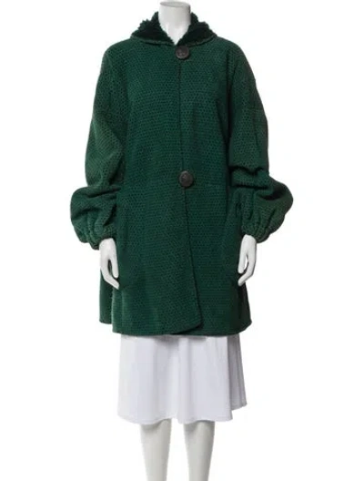 Pre-owned Fendi Vintage Late 1970's - Early 1980's Faux Fur Coat In Green
