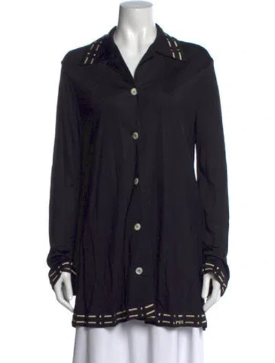 Pre-owned Fendi Vintage Late 1980's - Early 1990's Blouse In Black