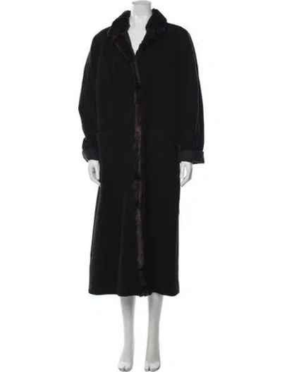 Pre-owned Fendi Vintage Late 1980's - Early 1990's Coat In Black