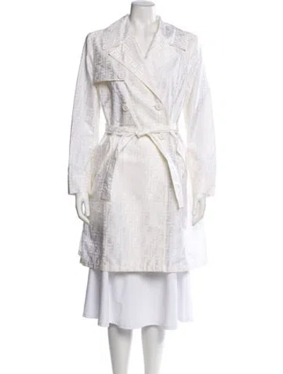 Pre-owned Fendi Vintage Late 1980's - Early 1990's Coat In White