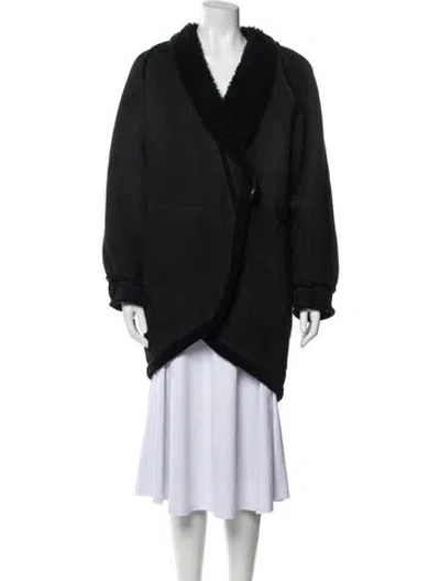 Pre-owned Fendi Vintage Late 1980's - Early 1990's Fur Coat In Black
