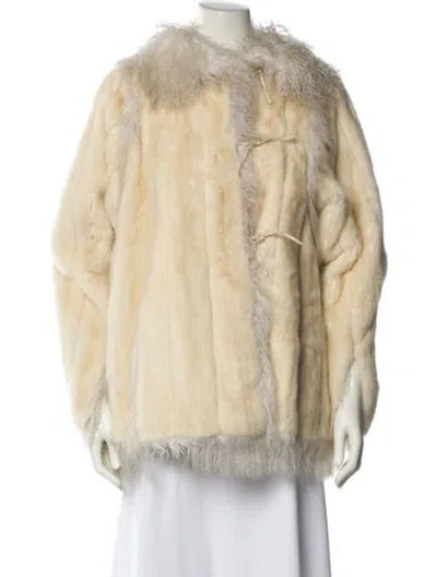 Pre-owned Fendi Vintage Late 1980's - Early 1990's Fur Coat In Neutral