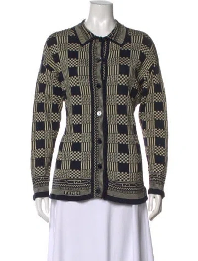 Pre-owned Fendi Vintage Late 1980's - Early 1990's Sweater In Blue