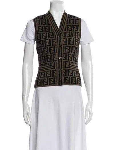 Pre-owned Fendi Vintage Late 1980's - Early 1990's Sweater In Brown