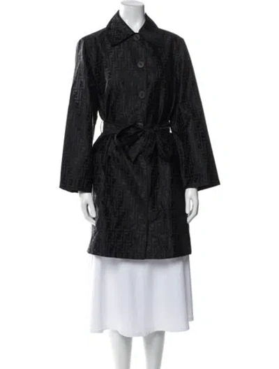 Pre-owned Fendi Vintage Late 1980's - Early 1990's Trench Coat In Black