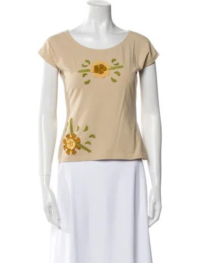 Pre-owned Fendi Vintage Late 1980's - Early 1990's T-shirt In Neutral