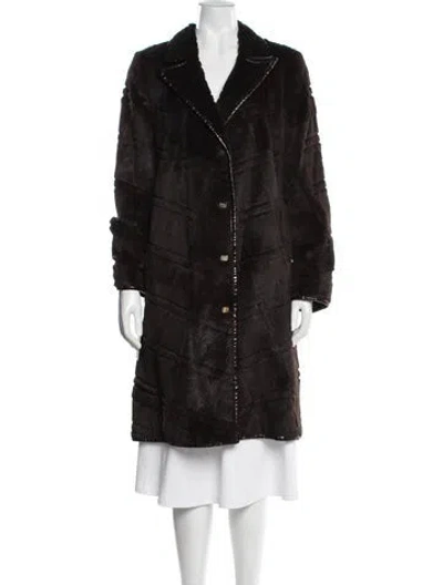 Pre-owned Fendi Vintage Late 1990's - Early 2000's Faux Fur Coat In Brown