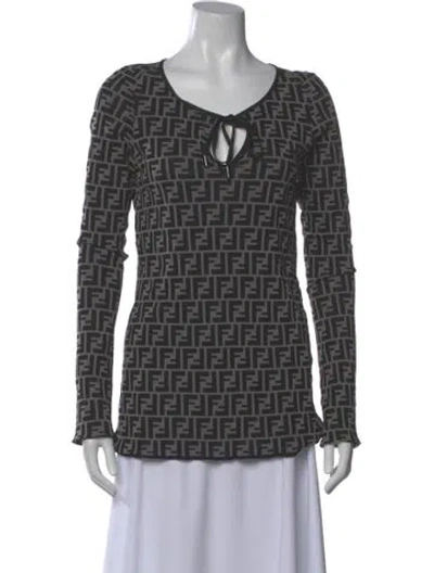 Pre-owned Fendi Vintage Late 1990's - Early 2000's Top In Gray