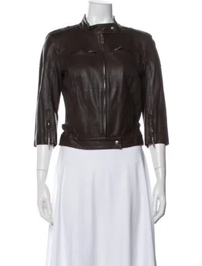 Pre-owned Fendi Vintage Late 2000's - Early 2010's Biker Jacket In Brown