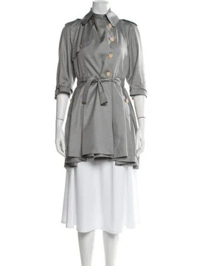 Pre-owned Fendi Vintage Late 2000's - Early 2010's Trench Coat In Grey