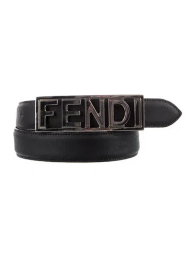 Pre-owned Fendi Vintage Leather Belt In Black