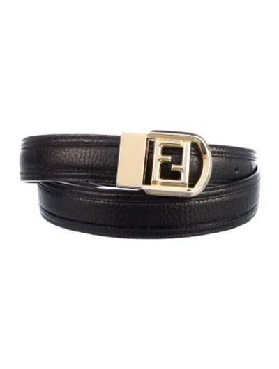 Pre-owned Fendi Vintage Leather Belt In Black