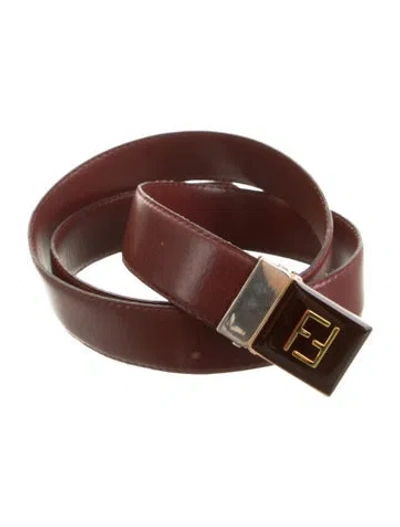 Pre-owned Fendi Vintage Leather Belt In Red