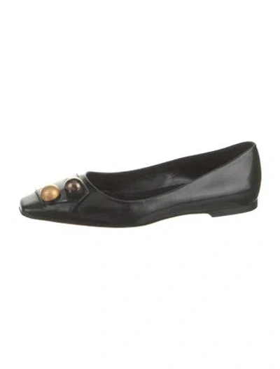 Pre-owned Fendi Vintage Leather Flats In Black