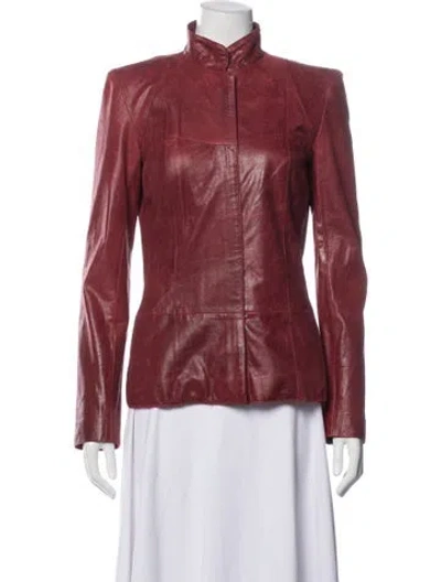 Pre-owned Fendi Vintage Leather Jacket In Red