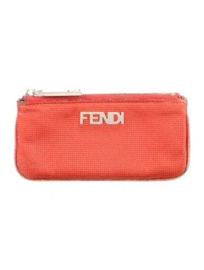 Pre-owned Fendi Vintage Leather Wallet In Red