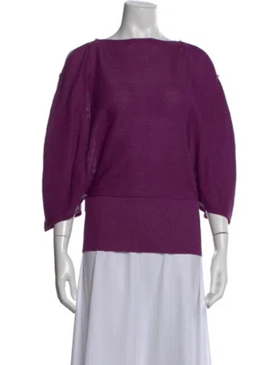 Pre-owned Fendi Vintage Linen Sweater W/ Tags In Purple