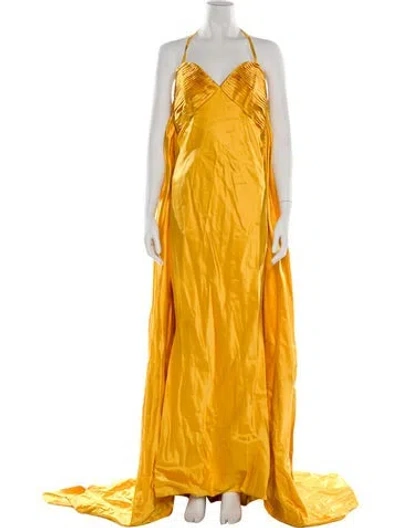 Pre-owned Fendi Vintage Long Dress In Yellow