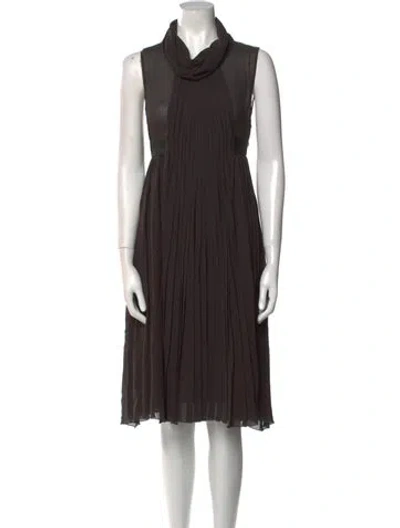 Pre-owned Fendi Vintage Midi Length Dress In Gray