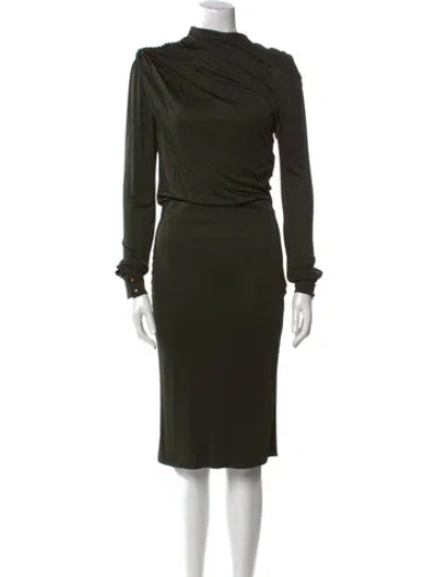 Pre-owned Fendi Vintage Midi Length Dress In Green