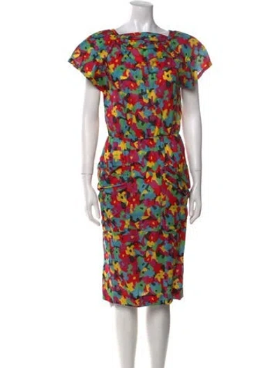 Pre-owned Fendi Vintage Midi Length Dress In Multi