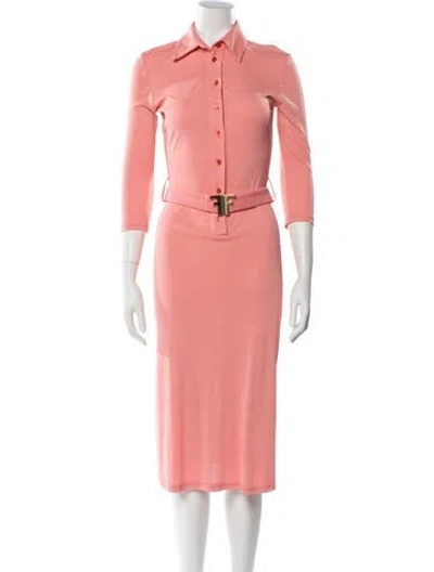 Pre-owned Fendi Vintage Midi Length Dress In Pink