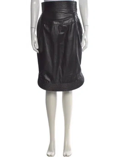 Pre-owned Fendi Vintage Midi Length Skirt W/ Tags In Black