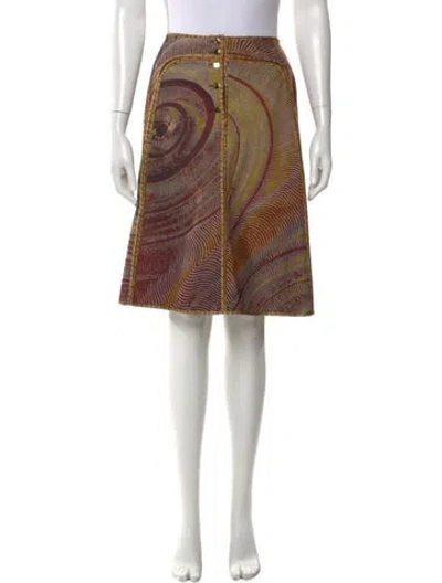 Pre-owned Fendi Vintage Midi Length Skirt In Yellow