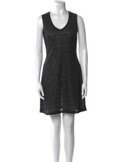 Pre-owned Fendi Vintage Mini Dress In Black