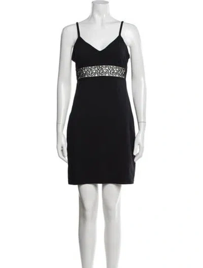 Pre-owned Fendi Vintage Mini Dress In Black