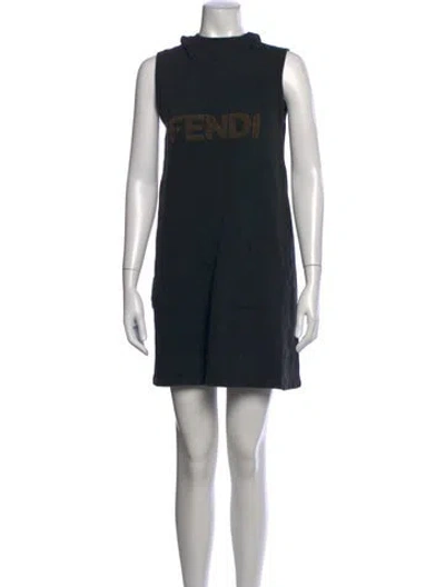 Pre-owned Fendi Vintage Mini Dress In Black