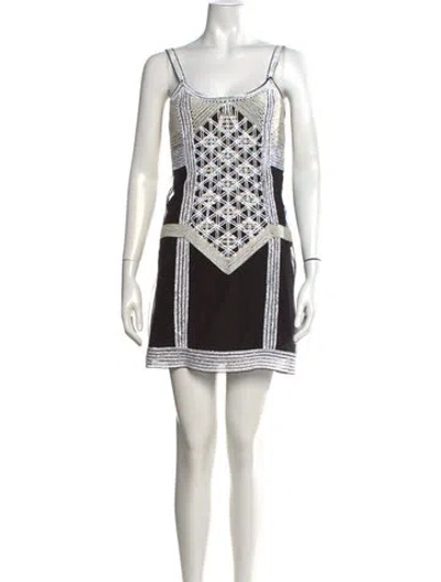 Pre-owned Fendi Vintage Mini Dress In Black/white