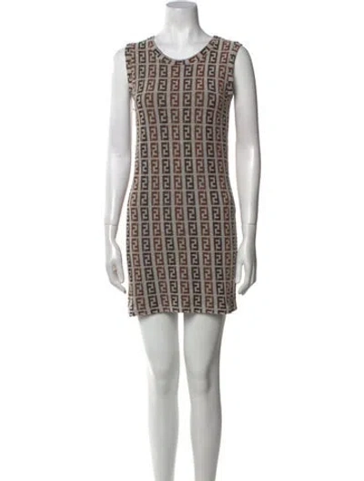 Pre-owned Fendi Vintage Mini Dress In Gray
