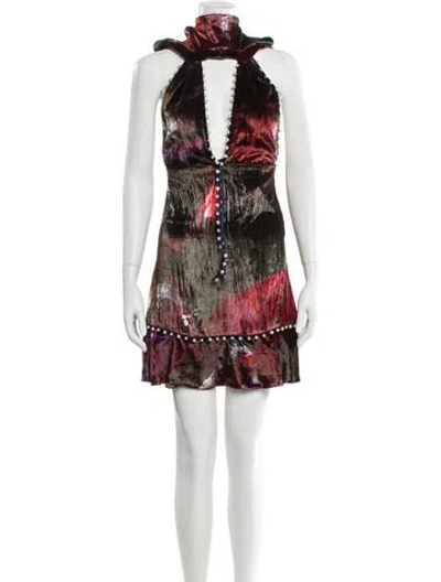 Pre-owned Fendi Vintage Mini Dress In Green