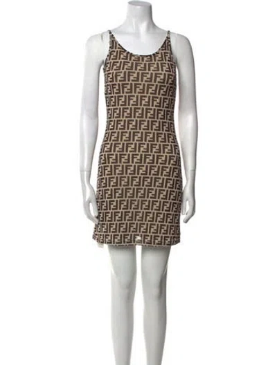 Pre-owned Fendi Vintage Mini Dress In Neutral