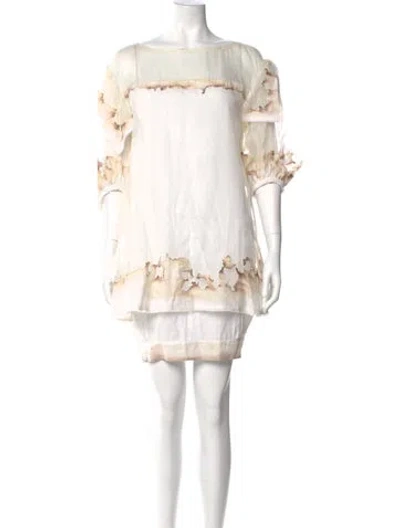 Pre-owned Fendi Vintage Mini Dress In Neutral