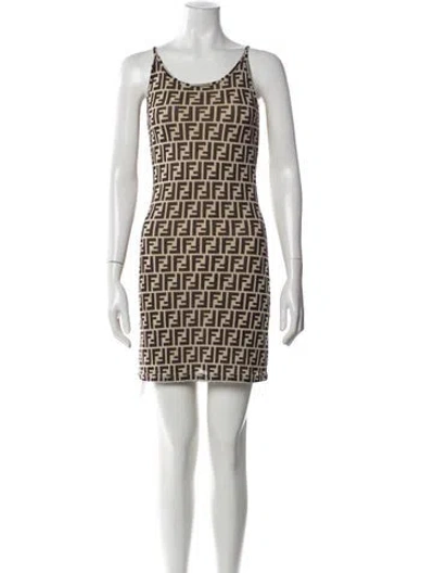 Pre-owned Fendi Vintage Mini Dress In Neutral