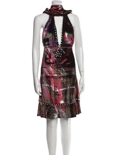 Pre-owned Fendi Vintage Mini Dress In Purple