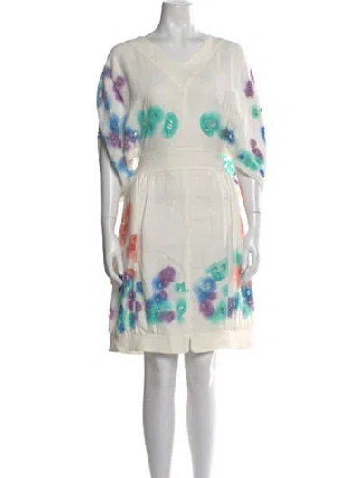 Pre-owned Fendi Vintage Mini Dress In White