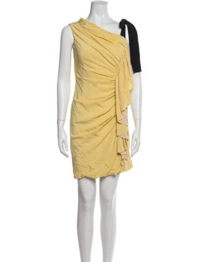 Pre-owned Fendi Vintage Mini Dress In Yellow