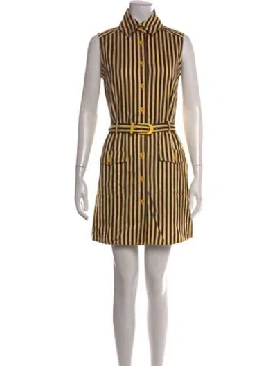 Pre-owned Fendi Vintage Mini Dress In Yellow