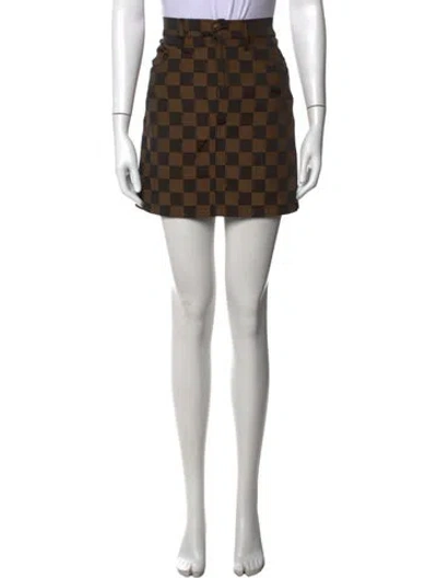 Pre-owned Fendi Vintage Mini Skirt In Black/brown